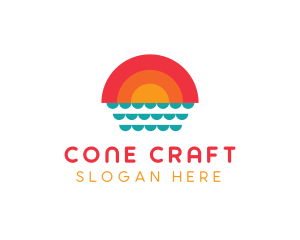 Summer Ocean Sunset logo design