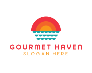 Summer Ocean Sunset logo design