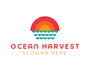 Summer Ocean Sunset logo design