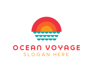 Summer Ocean Sunset logo design