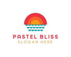 Summer Ocean Sunset logo design