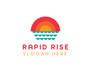 Summer Ocean Sunset logo design