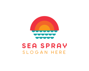 Summer Ocean Sunset logo design