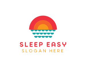 Summer Ocean Sunset logo design