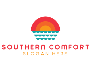 Summer Ocean Sunset logo design