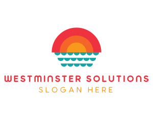 Summer Ocean Sunset logo design