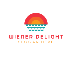 Summer Ocean Sunset logo design