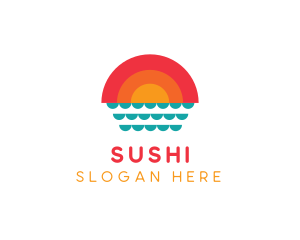 Summer Ocean Sunset logo design