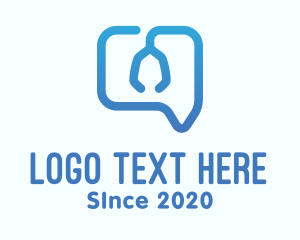Speech Bubble - Blue Medical Chat logo design