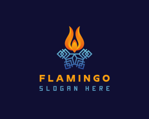 Flame Snowflake HVAC Logo