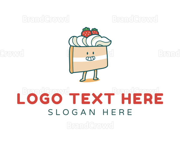 Cute Cake Slice Logo