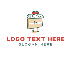 Strawberry - Cute Cake Slice logo design