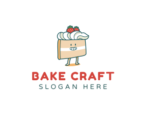 Cute Cake Slice logo design