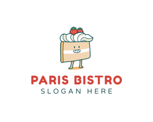 Cute Cake Slice logo design