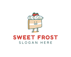 Cute Cake Slice logo design