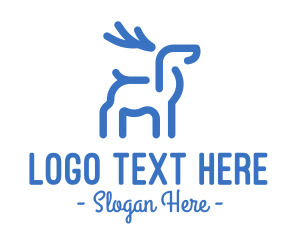 Mascot - Blue Abstract Deer logo design