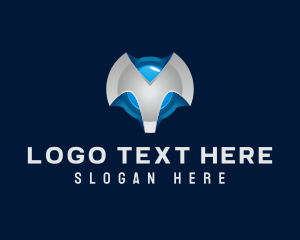 Metal - 3D Futuristic Letter Y logo design