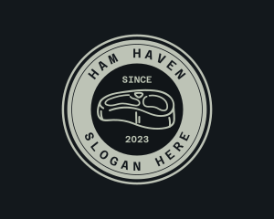 Ham - Pork Ham Steakhouse Meat logo design