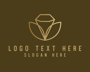 Plant - Diamond Lotus Flower logo design