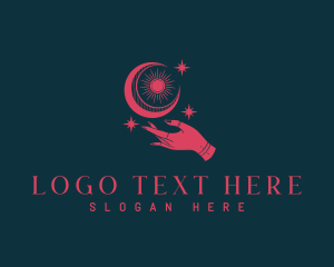 Fortune Teller - Astrology Cosmic Hand logo design