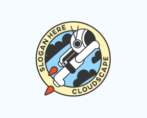 Clouds - Astronaut Spaceman Suit logo design