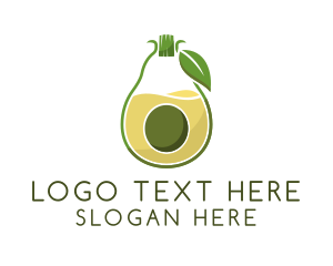 Juice - Organic Avocado Juice logo design