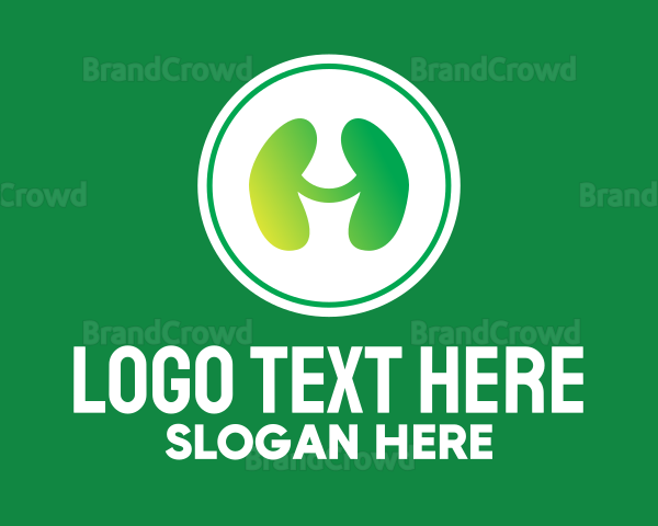 Green Kidney Organ Logo