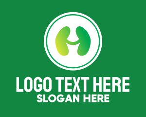 Body Organ - Green Kidney Organ logo design
