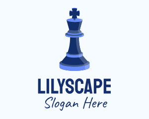 Isometric King Chess Piece Logo