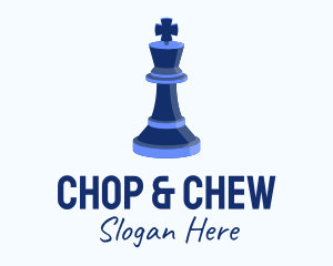 Isometric King Chess Piece Logo
