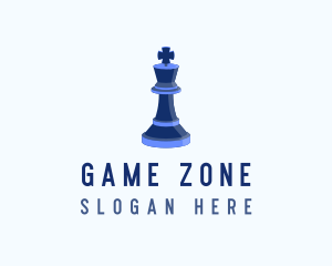 Isometric King Chess Piece logo design