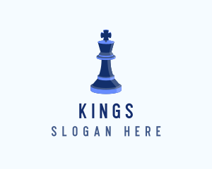 Isometric King Chess Piece logo design