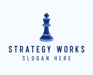 Isometric King Chess Piece logo design