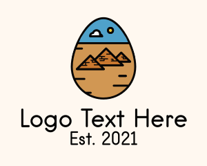 Prehistoric - Ancient Pyramid Egg logo design