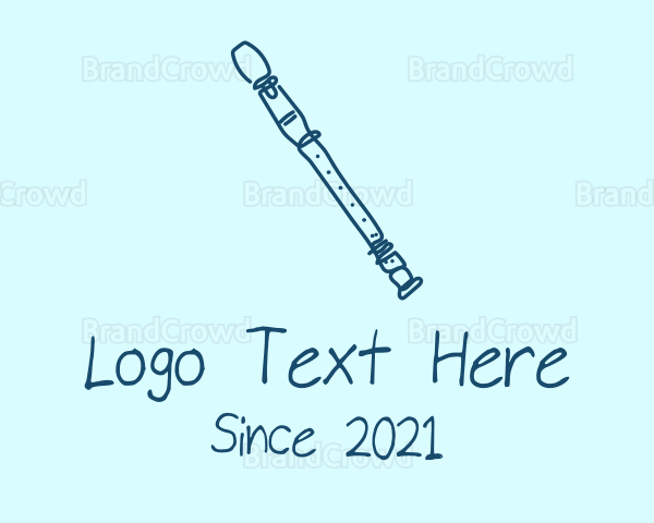 Recorder Flute Musical Instrument Logo