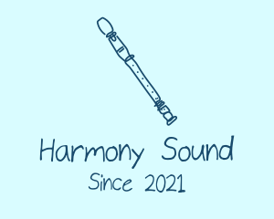 Recorder Flute Musical Instrument  logo design