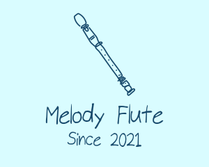 Flute - Recorder Flute Musical Instrument logo design