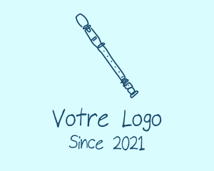 Aerophone - Recorder Flute Musical Instrument logo design