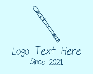 Music Class - Recorder Flute Musical Instrument logo design