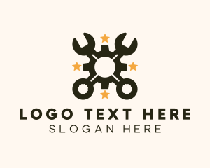 Worker - Cog Wrench Tool logo design