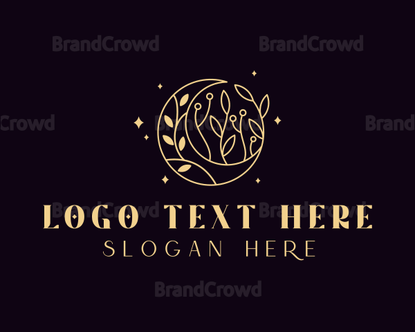 Organic Floral Moon Logo