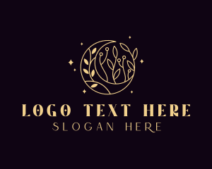 Holistic - Organic Floral Moon logo design