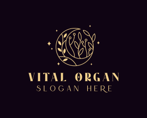 Organic Floral Moon logo design