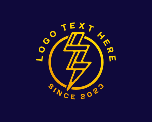 Electricity - Fast Lightning Pattern logo design