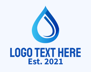 Rain - Blue Water Drop logo design