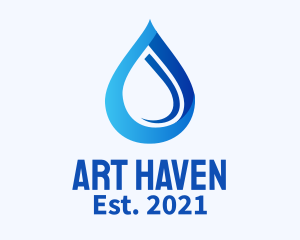 Blue Water Drop logo design