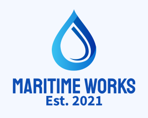 Blue Water Drop logo design