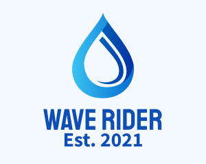 Blue Water Drop logo design