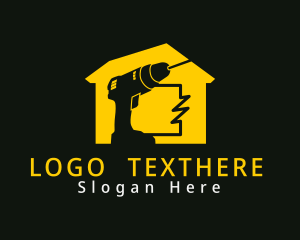 Drill - Electric Yellow House logo design
