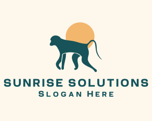 Sunrise Monkey Ape logo design